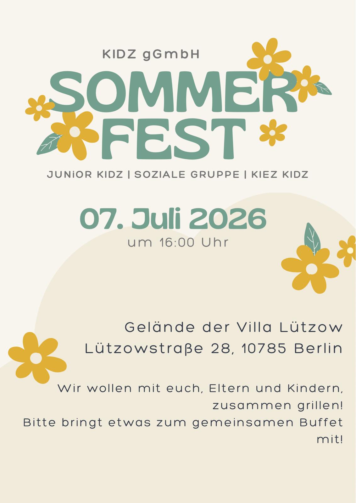 Sommerfestflyer Soziale Gruppen 2026